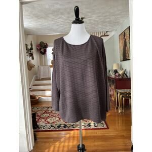 Habitat Clothes to Live In XL Blouse Gray Textured 3/4 Sleeve Lagenlook Boxy